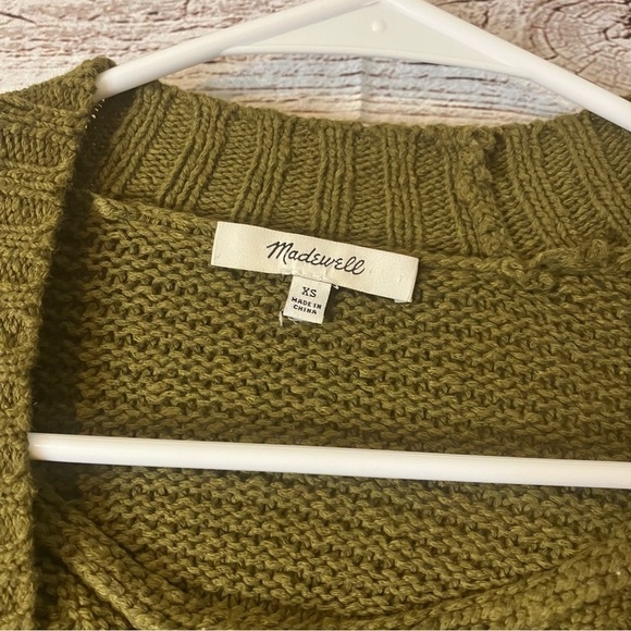 Madewell Ruffle Cardigan Sweater In Green - Picture 11 of 12